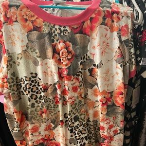 Lularoe XL Liv floral and animal print
